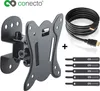 A product shot of a TV wall mount and accessories on a white background. Produktbild-Vorschau