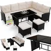 Juskys Polyrattan Lounge Manacor - Sofa, stolik, stołek i Podgląd zdjęcia produktu 1