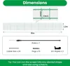 Diagram showing the dimensions and included accessories for a green mesh net. Produktbild-Vorschau