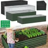 A collage showing different sizes and colors of metal raised garden beds, with a lifestyle shot of a person tending to a planted bed. Produktbild-Vorschau