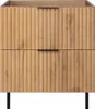 A front view of a wooden bathroom cabinet with two drawers. Anteprima dell’immagine prodotto