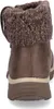 The back view of a brown boot with a knitted cuff. Voir les images du produit