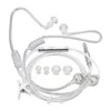 A clear, professional studio shot of a white air tube headset with multiple ear tips. Anteprima dell’immagine prodotto