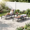 Chaise longue COSTWAY, chaise de jardin avec dossier Voir les images du produit 8