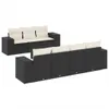 8-tlg. Garten-Sofagarnitur mit Kissen Schwarz Poly Rattan Produktbild-Vorschau 1