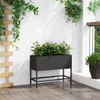 vidaXL Fioriera da giardino a letto rialzato nera 60 x 26 x Anteprima dell’immagine prodotto 4