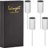 4x Kerzenhalter Metall Weiß Stabkerzen 22mm Kerzenstecker Produktbild-Vorschau 1
