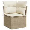 7-tlg. Garten-Sofagarnitur mit Kissen Beige Poly Rattan Produktbild-Vorschau 5