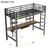 A diagram of a loft bed with dimensions indicated by measurement lines and numbers. Produktbild-Vorschau