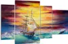 Bild auf Leinwand - Leinwandbild - Meer Welle Boot - Produktbild-Vorschau 1