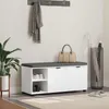 Panca da ingresso vidaXL con cuscini, ripiano e ante, Anteprima dell’immagine prodotto 2