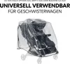 A transparent rain cover is shown over a double stroller. Anteprima dell’immagine prodotto