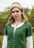 Kurzärmelige Cotehardie Ava, Mittelalterkleid, grün - Produktbild-Vorschau 3