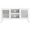 TV-Schrank Weiß 105x35x52 cm Stahl und Glas Produktbild-Vorschau 3