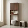 sweeek - Regal / WC-Möbel mit Schiebetüren - Nussbaumfarben Produktbild-Vorschau 6
