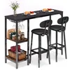 Bartisch-Set BEALIFE 120x40x90 cm mit 2 Barhockern & Produktbild-Vorschau 1
