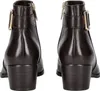 A pair of brown leather ankle boots shown from the back. Voir les images du produit