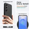 A hand holding a black phone case, with marketing text and images describing its features. Náhled obrázku produktu