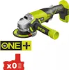 A cordless angle grinder with accessories and branding. Produktbild-Vorschau