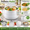 Mikrowellen Dampfgarer 4-teilig Dampfgarbehälter 25cm Weiß Produktbild-Vorschau 6