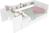 A white wooden youth bed with an integrated desk and shelving unit. Náhled obrázku produktu
