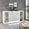 Sideboard Meran - Weiß Hochglanz ohne Beleuchtung Produktbild-Vorschau 1