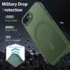 A green phone case is shown with graphics highlighting its drop protection features. Anteprima dell’immagine prodotto