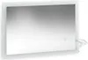 A rectangular mirror with a frosted glass border and a power cord is shown against a white background.