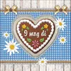 Servietten Papier 33x33cm 3-lagig mit Lebkuchenherz Motiv Produktbild-Vorschau 1