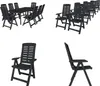 vidaXL 9 tlg. Garten Essgruppe Kunststoff Anthrazit - Produktbild-Vorschau 1