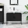 vidaXL Mobiletto nero 80x33x60 cm Materiale a base di legno Anteprima dell’immagine prodotto 3