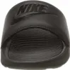 A close-up, top-down view of a black Nike slide sandal. Produktbild-Vorschau