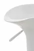 A close-up view of a white bar stool with a lever mechanism. Podgląd zdjęcia produktu