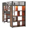 Flieks Etagenbett Metallbett 90x200cm mit Schreibtisch und Produktbild-Vorschau 9