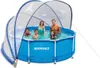 A family is enjoying a swim in a round above-ground pool with a canopy. Produktbild-Vorschau