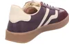 A side view of a burgundy and cream colored sneaker. Produktbild-Vorschau