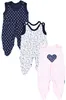 TupTam Baby Mädchen Strampler mit Fuß 3er Pack, Farbe: Herz Produktbild-Vorschau 1