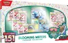 A Pokemon Blooming Waters Premium Collection box with various Pokemon cards and figures displayed inside. Podgląd zdjęcia produktu
