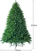A full-length shot of an artificial Christmas tree with dimensions indicated. Voir les images du produit