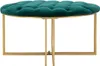 Pouf 90 x 49 x 90 cm in metallo tessuto oro verde Anteprima dell’immagine prodotto 1