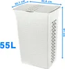 Cesto per il bucato in plastica con effetto vimini 55 L Anteprima dell’immagine prodotto 3