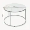Salontafel 'Aulum', 50 x 70 cm, marmer, wit/zilver Productafbeelding-voorbeeld 3