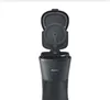 A close-up, front-facing view of a black Philips coffee maker with its lid open. Produktbild-Vorschau
