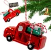 Hängende Deko-Weihnachtskugel – Rotes Auto Produktbild-Vorschau 1
