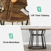 A collage of two images showing details of a round dining table. Náhľad obrázku produktu