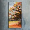 Wohnzimmer-Bild Leinwand Uhr Geräuschlos 30x60 Baum Herbst Produktbild-Vorschau 2