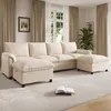 Sofa Merax w kształcie litery U, 4-osobowa sofa narożna z 2 Podgląd zdjęcia produktu 3