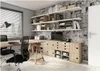A home office setup with a desk, chair, shelves, and a computer. Voir les images du produit