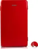 A red retro-style mini refrigerator with the brand name "PRIMO" visible on the top. Voir les images du produit