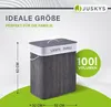 Juskys Bambus Wäschekorb Curly 100 Liter mit Deckel & Sack Produktbild-Vorschau 2